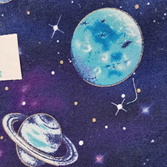 Galaxy Fabric, Planets, Stars, Space Print, Cotton Fabric, 1/2 Yard - Picture 1 of 2